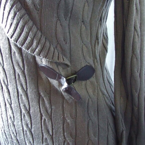 Calvin Klein dress sweater long sleeved taupe brown pull over mock cowl neutral - Picture 7 of 16